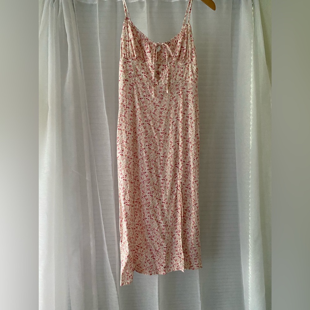 Pink Floral Whimsical Slit Dress by Aeropostale, Size Small